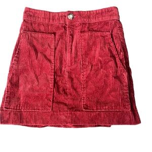 H&M Corduroy Burgundy Skirt